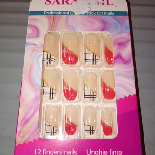 Manicure Sara 2 new, white red and black colors, universal size