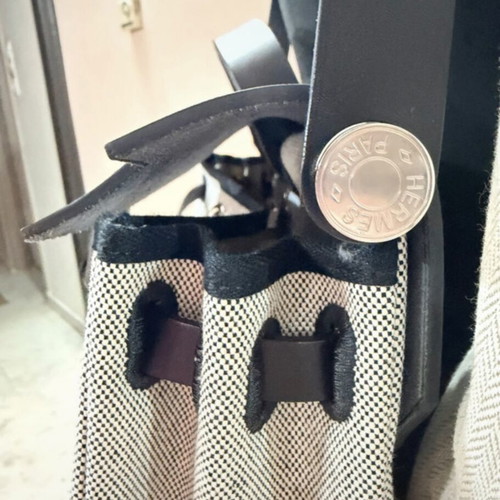 Hermès Herbag Messenger 39 shoulder bag, black and grey