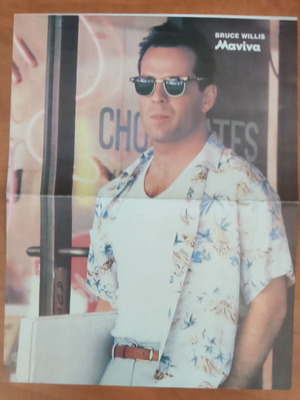 Αφίσα διπλής όψης Manina vintage με Bruce Willis και Johnny Logan
