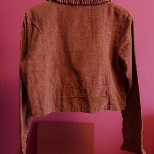 Corduroy cropped jacket terracotta S/M in excellent condition