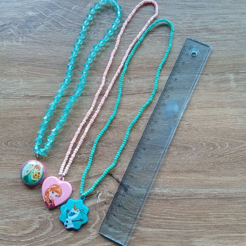 Frozen necklaces used, set of 3 with wear