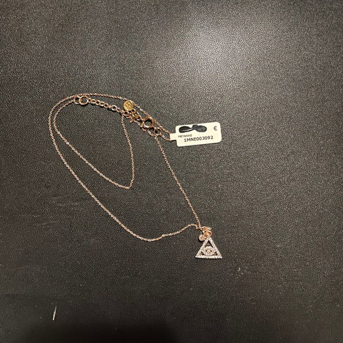Mazaraki necklace pink gold new with rhinestones and eye