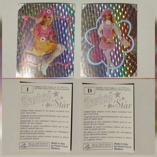 Barbie Star Panini Stickers D and I Holographic like new