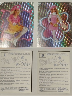 Barbie Star Panini Stickers D and I Holographic like new