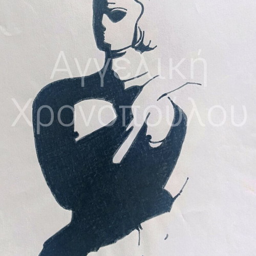 Handmade drawing inspired by ancient Greek sculpture made to order