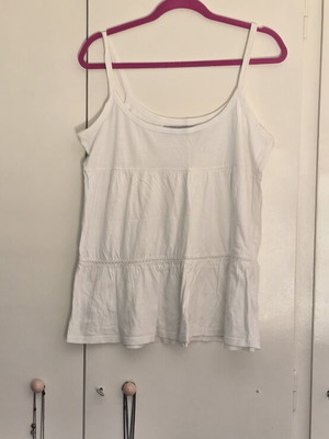 Zara Collection White Peplum Cami Top Size L like new