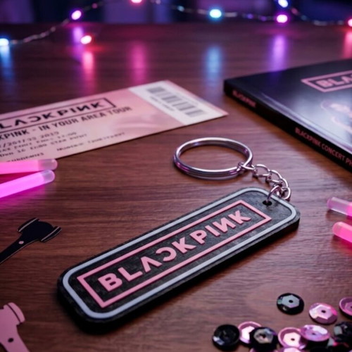 Blackpink Keyring new 3D printed with carbon-fiber effect