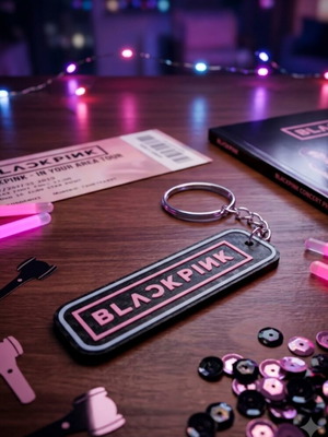 Blackpink Keyring new 3D printed with carbon-fiber effect