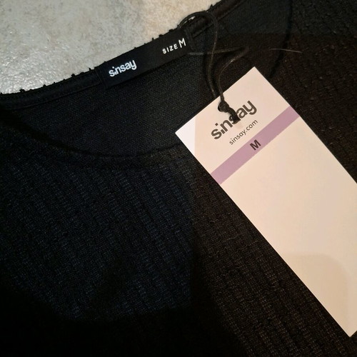 Sinsay black knitted mini dress new with gold buttons