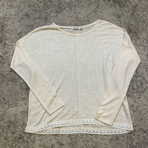 Beige Stradivarius blouse size S like new with lace detail