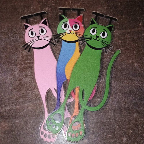 Colorful acrylic cat-shaped bookmarks