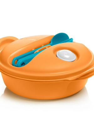 Tupperware Microwave Food Container 310ml with Knife Fork Spoon