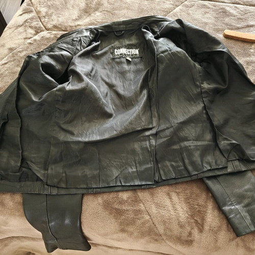 Leather jacket black used, size M