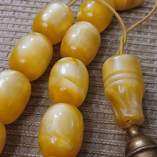German Bakelite Komboloi used, marble type, 20 beads
