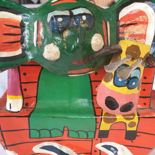 Papier-mâché animals like new, pack of 2 handmade