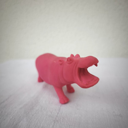 Fuchsia phosphorescent hippopotamus eraser like new