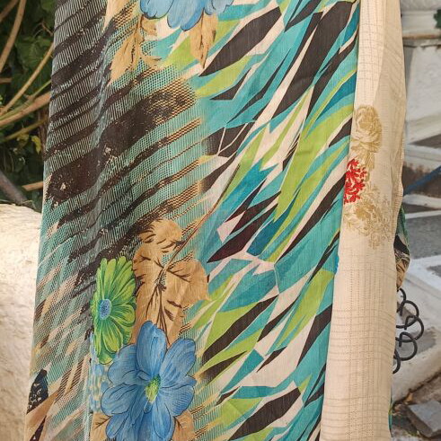 Boho reversible silk skirt 100% one size new