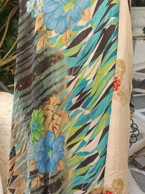 Boho reversible silk skirt 100% one size new