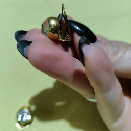 Earrings with clips like new, gold and silver color