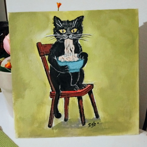 Painting on canvas with acrylic colors 20×20cm new