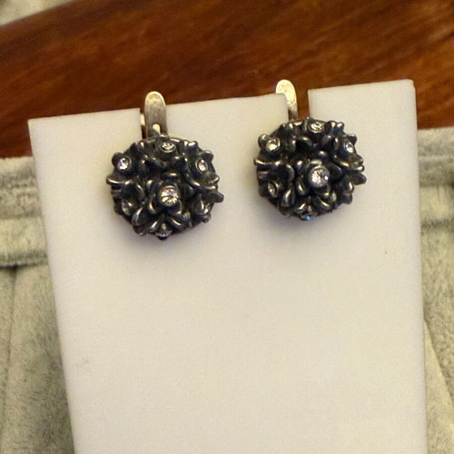 Jenavi silver earrings new, with pearls and Swarovski crystals