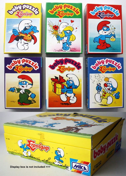 6x VINTAGE 80'S SMURFS ΣΤΡΟΥΜΦ ΣΤΡΟΥΜΦΑΚΙΑ BABY PUZZLE ΜΙΚΑ ΚΑΙΝΟΥΡΙΑ !