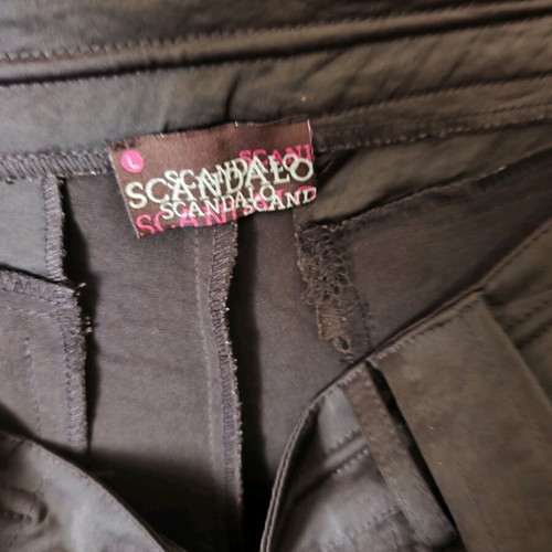 Scandalo brown satin pants like new, winter with 3/4 cuffs
