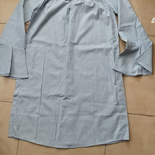 Striped cotton shirt like new, size L, blue and white