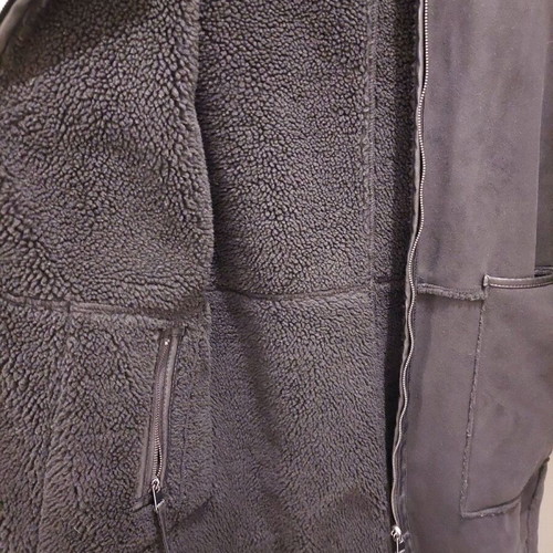 Zara reversible mouton coat new black