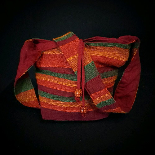 Cotton sling bag orange new, handmade, eco-friendly