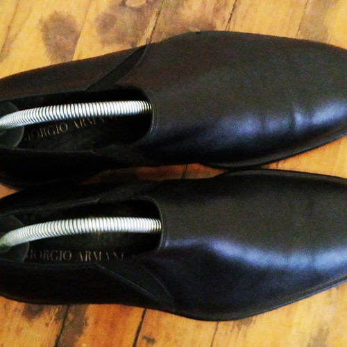 Giorgio Armani leather men's shoes like new, black, size 41