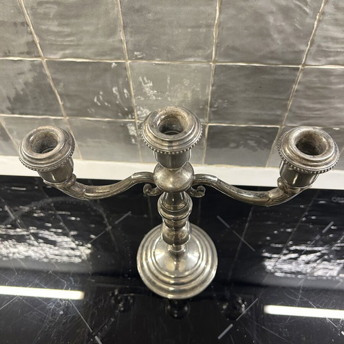 Silver 925 triple candlestick vintage