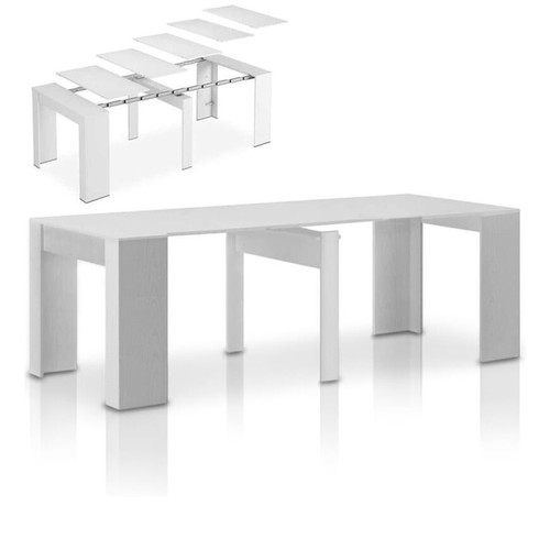 Wooden dining table new, white, extendable