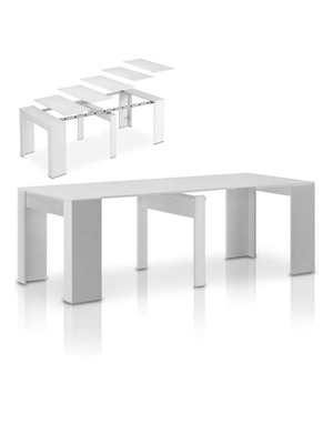 Wooden dining table new, white, extendable