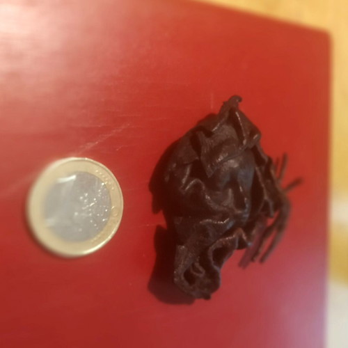 Vintage Leather Art Goth Face Pin handmade, like new