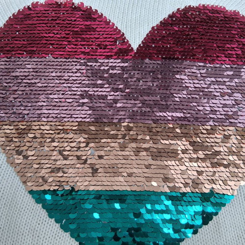 Lc Waikiki sweater used, thin fabric, white with multicolor heart
