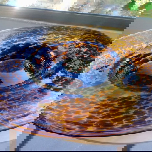 Διακοσμητικό γυάλινο πιάτο ταρταρούγκα καινούργιο από ιταλικό εργοστάσιο