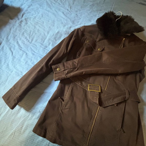 Benetton women's jacket like new with fur collar