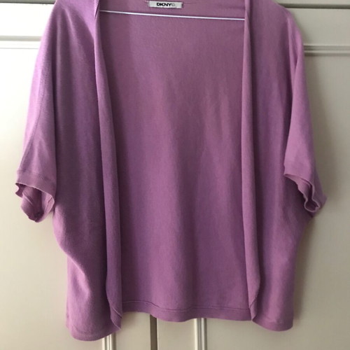DKNY Lilac Short Sleeve Cardigan One Size like new