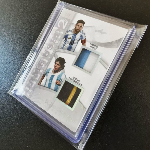 2025 Leaf Messi Maradona Game Used Dual Relic Silver Holo 1/2