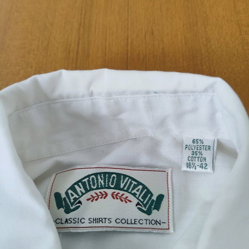 Antonio Vitali Men's Shirt L White Cotton Like New Classic Fit