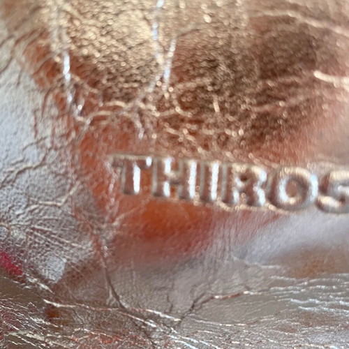 Thiros leather shoulder bag silver used with small scratches