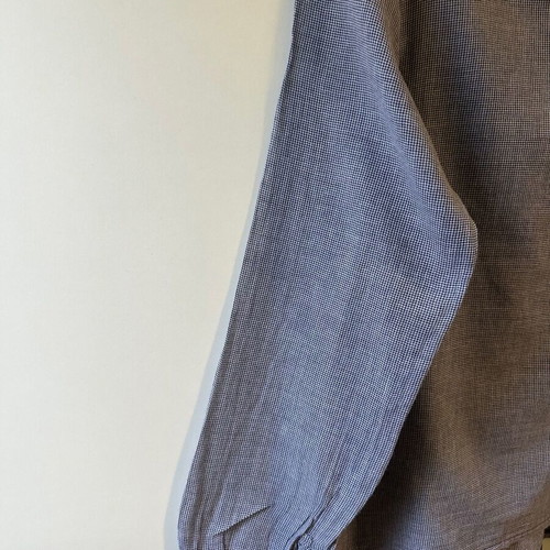 Zara Basic Micro-Gingham Shirt like new, grey and blue