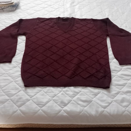 Men's sweater burgundy size L, like new, 50% merino wool 50% acrylic