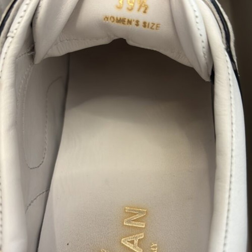 Hogan white leather sneakers with black and gold details, size 39.5