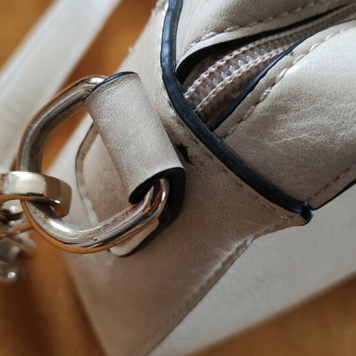 Straw crossbody bag used, beige color