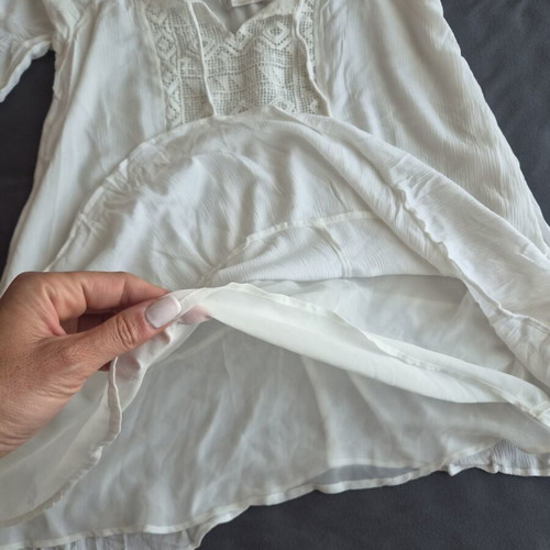 Pull & Bear white blouse size M like new with romantic sleeves