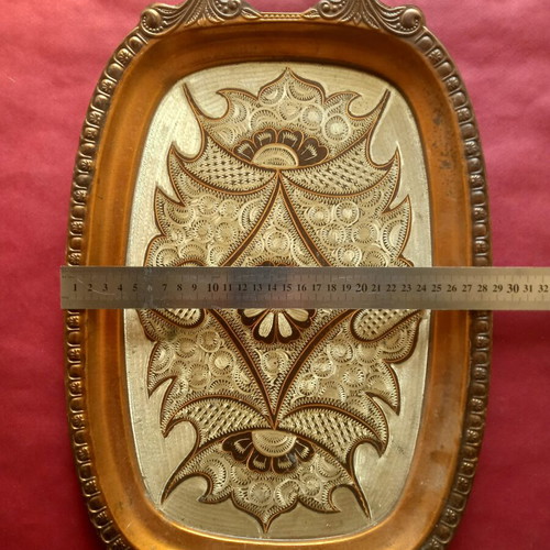 Copper tray used with hook for wall mounting