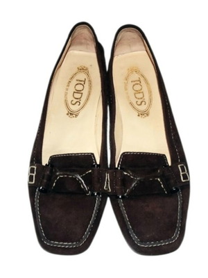 Tod's vintage suede loafers brown size 37 like new