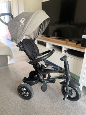 QPlay Folding Tricycle Rito Plus Eva Grey used, broken clip on belt